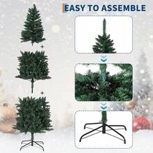 Árbol de Navidad con lápiz, árbol de Navidad Artificial preiluminado, árbol de Navidad Realista, decoración Artificial para Uso en Interiores y Exteriores - 6 pies - Ver 4