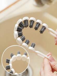 1pc Flexible Crevice Brush, Bathroom Brush, Faucet Brush, Multi-Functional Soft Bristle Crevice Cleaning Brush - Multicolor - View 3