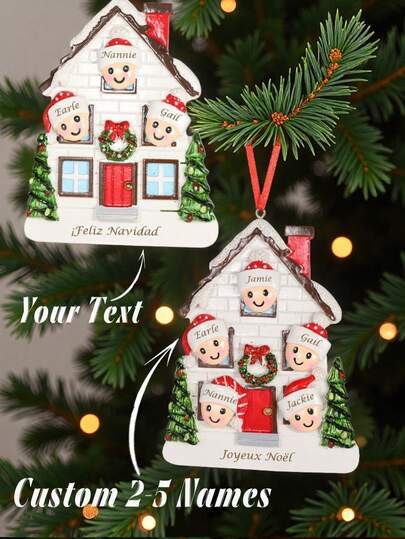 Enfeite de família personalizado 2025, enfeite de Natal para família com animais de estimação, presente de Natal para família, decoração de Natal, presente de Natal