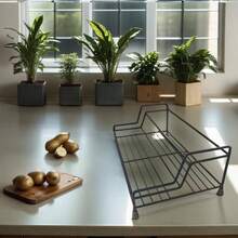 2 - Tier Kitchen Bathroom Organizer Spice Rack With Paper Towel Holder, Wall MountedFreestanding Metal Shelf Countertop Cabinet Pantry Shower Storage, 3 Removable Hooks Gifts, 2 Pack - Negro mejorado. - Ver 4