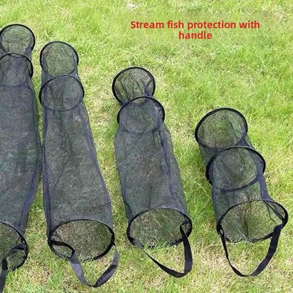 Tragbare Angelnetz-Tasche, faltbare runde Angelnetz-Tasche, dick & schnelltrocknend, geeignet für das Angeln