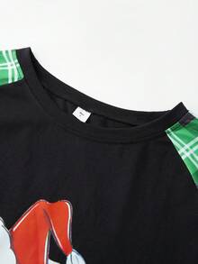 Christmas Family Pajama Set, Featuring A Green Monster Print Long-Sleeved Top And Plaid Pants. Christmas Loungewear, Christmas Parent-Child Outfits, Christmas Pajamas. - 綠色 - 查看 8
