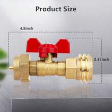 1lb  Tank Adapter With Valve,20 Lb To 1lb  Adapter Converter For 1lb/16.4oz Disposable Throwaway Cylinder,Hook Up Small  Tanks When 20lb Ran Out