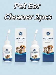 1 pieza Gotas para oídos de mascotas adecuadas para gatos y perros - Limpian eficazmente el cerumen, los residuos y las secreciones, y mantienen el conducto auditivo limpio. El diseño tubular ergonómico facilita su uso con precisión. Cada botella tiene una capacidad de 2.03 onzas (longitud de cuidado ideal, evitando el desperdicio excesivo).