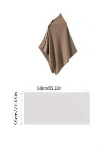 1 pièce Châle écharpe pour femme - Châle cape multifonctionnel élégant et luxueux avec fermeture à bouton métallique, tissu beige/blanc doux et respirant, durable et antidérapant, étole polyvalente pour le bureau, les fêtes, les voyages - Accessoire léger et chaleureux avec style - Multicolore - Voir 4