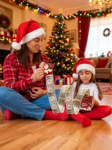 1 pieza Caja de dinero navideña para regalo en efectivo, caja de regalo sorpresa de Feliz Navidad para padres, amantes y amigos