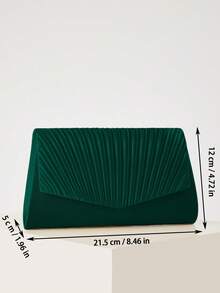 REMANLAND 这款优雅轻盈的褶皱时尚手拿包，是一款魅力四射的派对/晚宴包，完美契合派对女孩、新娘和女士的需求。它设有隐藏式卡槽和隔层，可作为单肩包或斜挎包使用。配有可拆卸金属链，是舞会、宴会、派对的理想之选，也是馈赠亲友的绝佳礼物。 - 墨綠色 - 查看 5
