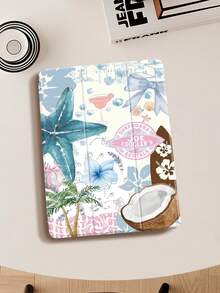 椰子、棕榈树、芙蓉花图案保护套，兼容 iPad (A16) 第 11 代 11 英寸 (2025)、Apple iPad Air 11 (2025)、iPad 第 10 代 10.9 英寸 (2022)，带 Apple Pencil 插槽、三折支架、自动唤醒/睡眠功能，是返校、情人节、节日送礼佳品。 - 彩色 - 查看 10
