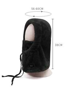 1pc Winter Warm Fleece Face Mask - Elastic Drawstring Design, Lightweight & Warm, Suitable For Cycling, Skiing And Other Outdoor Sports, Solid Color Hooded Windproof Ear Protection, Multiple Colors Available, Essential Autumn/Winter Gear, Christmas, Valentine's Day, New Year Gift - Multicolor - View 12