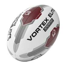 RHINO League Vortex Elite Rugby Ball (White/Maroon/Grey) - 100% Mixed - (CS2335) - White - View 1