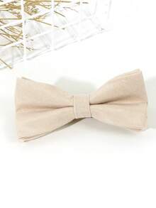 1 件男士纯色领结，适合婚礼和商务使用，装饰休闲