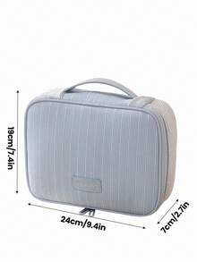 1件/套纯色灯芯绒化妆包，女孩化妆包套装，化妆品收纳包，多功能储物包，带拉链手拿包，轻便洗漱包，可收纳护肤品、化妆品、唇油、防晒霜、护手霜、耳机、零钱、文具、小物件等。可爱化妆包，化妆包，化妆盒，化妆包，日常通勤必备，旅行必备，圣诞节和生日的完美礼物之选。 - 藍色 - 查看 14