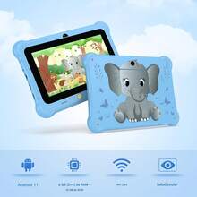 Redbeat B1 6GB (2+4)RAM 32GB ROM (TF Expansion 512GB) WiFi Tablet Supports SIM Card, Shockproof Case, Dual Camera, Parental Control, Kids App PreInstalled, Great Gift For ChildrenDual-Channel, Long Battery Life Kids Tablet 7 Inch Christmas Gifts For Children - 藍色 - 查看 6
