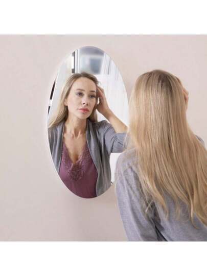 Wand Mirror, Oval Frameless, Bathroom Or Bedroom, Stylish Horizontal Vertical, 64 37 Cm