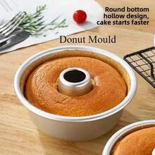 1 件/4 件/8 件，4.5 英寸天使空心蛋糕模具、烤盘、铝合金不粘甜甜圈模具、易于清洁、耐热烤箱、非常适合精致甜点、烘焙必备品，非常适合圣诞节、万圣节和情人节。