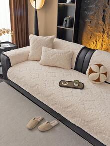 1 pieza Funda de sofá de jacquard beige, se puede extender o drapeada, a prueba de polvo y resistente a la suciedad, adecuada para todas las estaciones, lavable a máquina y a mano, protector de muebles, adecuada para sofá de 3/4 plazas en sala de estar o dormitorio (disponible en varios tamaños), decoración de otoño, decoración de habitación, vuelta al colegio, útiles escolares