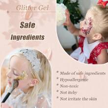 Face Body Glitter, Hair Glitter Sparkles Chunky Face Glitter Gel For  Makeup Singer Concerts Mermaid Festival Sequins Face Paint (3pc White),23580388 - trắng - Xem 5