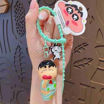 1pc Crayon Shin Chan Anime Merchandise, Crayon Shin Chan Wearing Pajamas, High Looks Keychain Pendant, Cute Crayon Shin Chan Backpack Decoration, Keychain Small Gift, Give To Friends And Family,Christmas Stocking Fillers,Christmas Gifts,Christmas,Christmas Decorations