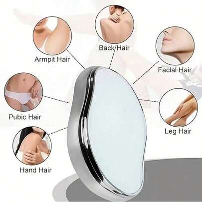 Máy triệt lông không đau bằng tinh thể unisex, máy triệt lông chân bằng thủy tinh nano tái sử dụng dành cho nữ, dụng cụ triệt lông bằng tinh thể kỳ diệu cho lưng, tay, chân - không cần cạo, có thể rửa sạch.