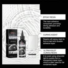 1PCS Car Windshield Crack Repair Kit, 2025 New Glass Repair Liquid For Cracks Glass Cracks Gone Repair Kit Windshield Repair Kit, Quick Fix Windshield & Glass Repair Tools For Chips And Cracks (1 Set) - Black - View 8