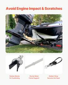 Protector de espejo de popa ajustable de 23 a 35 pulgadas Protector de espejo de popa para barco con cabezal compuesto - 23 a 35 pulgadas - Ver 3