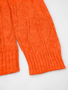 Áo khoác cardigan dài tay cổ tròn, màu xám trơn, cài cúc ngọc trai, kiểu dáng thanh lịch, phù hợp cho công sở, tiệc tùng và các dịp xã giao mùa thu | Thoải mái khi mặc - Màu Cam cháy - Xem 7