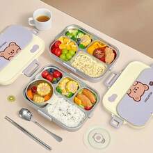 1 cái/1 bộ 1500ml 4/5 ngăn đựng cơm bằng thép không gỉ 304 có họa tiết chuột lang nước dễ thương, hộp cơm Bento dung tích lớn di động kèm bộ đồ ăn & bát đựng súp, hộp đựng cơm giữ nhiệt, hộp đựng thực phẩm salad trái cây chống rò rỉ, dùng được trong máy rửa chén & lò vi sóng, thích hợp cho học sinh và người lớn sử dụng tại nhà, trường học, văn phòng, cắm trại ngoài trời, dã ngoại, du lịch, trở lại trường học - Nhiều màu - Xem 2