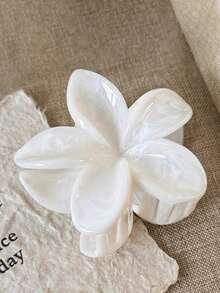 4 Stück/1 Stück Damen Rosa, Weiß, Blau Farbverlauf 7,3 cm/2,87 Zoll große leichte Kunststoff Haarspangen mit Blumenmuster, modische vielseitige hochwertige elegante einfarbige Haarkrallen, geeignet für Alltag, Lässig, Party, Pendeln, Strand, Baden, Make-up, Frisuren, elegante Haarklammer Winter Haaraccessoires Mode Haarklammer Blume