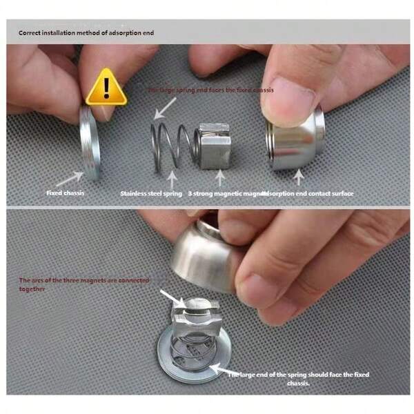 15 topes magnéticos de acero inoxidable, cierre de puerta de una sola pieza reforzado, adecuado para puertas de acero, puertas de madera y habitaciones de bebés, fácil instalación con o sin perforación