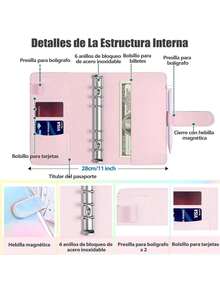 BestoU Organizador de Dinero Carpeta de Cuaderno A6 Organizador de Gastos Agenda de Ahorro Con 12 Sobres Transparentes para Dinero con Cremallera y 2 Etiqueta de Color Papelería de Utiles Oficina (Plata Láser) - 1 - Ver 4
