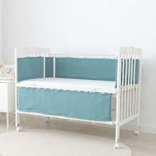 1套2件婴儿床保险杠软垫防撞床栏防护装置，婴儿床围栏，婴儿床上用品套装，婴儿床衬垫，婴儿床配件 - 彩色 - 查看 14