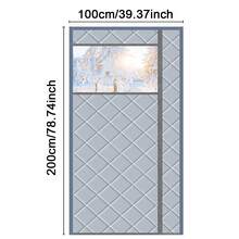 Magnetic Insulated/Heat Blocking Curtain, Thick Insulating Curtain, Exterior Visible Insulated/Heat Blocking Curtain, Left & Right Handles Openable Thick Curtain, Suitable For French/Patio/Sliding Glass/Front Door Draft Stopper - Grey - View 10