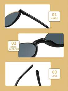 1pc Retro Cat Eye Small Frame Glasses, Y2K Style For Women, Fashion Accessory For Casual, Outdoor, Summer, Autumn/Winter, Beach, Business, Gift, Suitable For Daily Wear, Beach, Travel - Multicolor - View 7