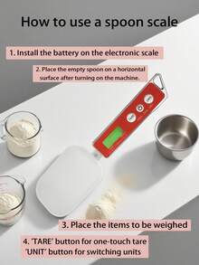 1pc Stainless Steel Kitchen Scale, High Precision 0.1g, Portable & Practical For Pet Food And Cooking, Detachable Spoon And Scale Body, Plastic Handle, Tableware Accessory, Battery Powered (Batteries Not Included) - Nhiều màu - Xem 10