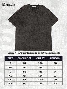 Anboa 4-Pack Men's Vintage Washed Oversized T-Shirts, Heavyweight Cotton Casual Tee Set - Màu beCà phêXámĐenCà phê mơ xám đen - Xem 2