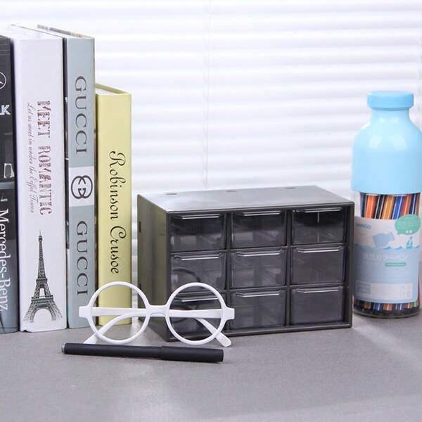 Tabletop Drawer-Style Storage Box | Multi-Layer Jewelry And Cosmetic Storage Box | Transparent PVC Storage Box | Dust-Proof, Lightweight | No Assembly Required | Smooth Black Surface | Suitable For Home And Office Use, Jewelry Storage | Modern Storage Box | Dust-Proof Function, Jewelry Storage Box