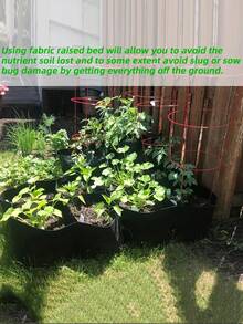 1Pc Fabric Raised Garden Bed Square Garden Flower Planting Bag Vegetable Planting Bag Plant Pot Flower With Handle For Flowers Vegetables Plant, Potatoes , Rectangle Planting Container For Outdoor Indoor Gardening - Multicolor - View 3