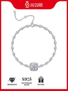 925 Sterling Silver Moissanite Diamond Bracelet For Women, Hypoallergenic, High-End, Suitable For Proposal, Engagement, Wedding, Valentine's Day, Anniversary, Birthday, Party, Daily Wear, Fashionable And Versatile
