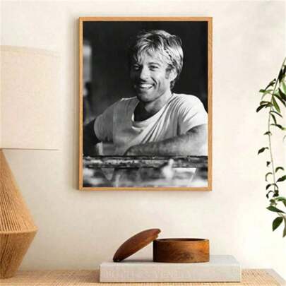 1 Pc Robert Redford Vintage Photograph, Classic Movie Poster, Wall Art, Wall Decor, Modern Minimalist Style Posters, Living Room And Room Decoration, Bathroom Decoration, Ideal Gift, No Frame