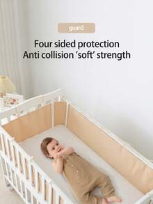 1套2件婴儿床保险杠软垫防撞床栏防护装置，婴儿床围栏，婴儿床上用品套装，婴儿床衬垫，婴儿床配件 - 彩色 - 查看 5