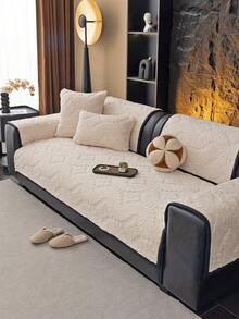 1 pieza Funda de sofá de jacquard beige, se puede extender o drapeada, a prueba de polvo y resistente a la suciedad, adecuada para todas las estaciones, lavable a máquina y a mano, protector de muebles, adecuada para sofá de 3/4 plazas en sala de estar o dormitorio (disponible en varios tamaños), decoración de otoño, decoración de habitación, vuelta al colegio, útiles escolares