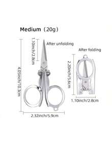 1pc Portable Foldable Scissors, Suitable For Home, Office, Travel, Outdoor Camping, Fishing, Mini Compact Folding Scissors - Silver - View 10