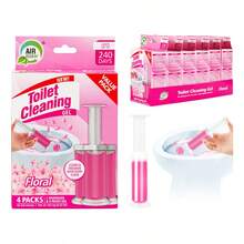 56 Count Fresh Flower Gel Stamp Toilet Cleaner, Air Freshener, Fresh Bathroom Toilet Cleaning Gel Stamp, Helps Keep Toilet Clean, Prevents Scale And Toilet Ring, 6 Fragrance Options, Includes 1 Dispenser And 4 Gels - Floral-56 Pcs - 查看 2