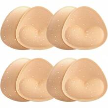 Waterproof Swimsuit Pads - 4 Pairs Heart Push Up Inserts - Beige - View 12