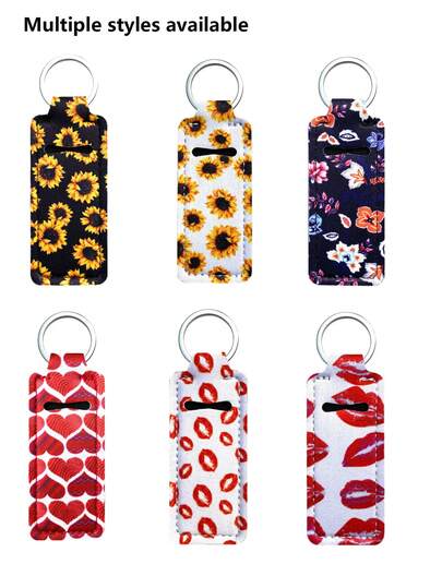 口红钥匙扣收纳包，多功能口红钥匙扣盒，夹式口红收纳包，女士包包配件，实用礼物，豹纹口红钥匙扣收纳包，夹式口红盒，弹力口红钥匙扣收纳包（可搭配黑色按扣）