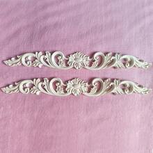 2 件未上漆木质雕花镂空装饰贴花，18.89x2.16 英寸，木工用品，带有复杂的欧洲浮雕图案，适用于橱柜、门、家具、特色墙、入口通道、楼梯、圣诞装饰、DIY 装饰 - 彩色 - 查看 12