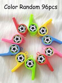 一套随机颜色趣味迷你创意塑料裁判哨 - 耐用响亮，适用于运动、游戏和活动，带挂绳（部分配件随机发送） - 彩色 - 查看 16