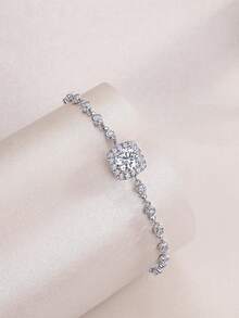 925 Sterling Silver Moissanite Diamond Bracelet For Women, Hypoallergenic, High-End, Suitable For Proposal, Engagement, Wedding, Valentine's Day, Anniversary, Birthday, Party, Daily Wear, Fashionable And Versatile