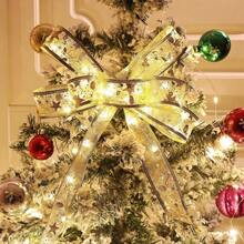 1 pieza Luz de cinta navideña para niños | Luz de hadas LED dorada | Diseño ondulado destellante de 1m/2m/3m/5m/10m dorado | Funciona con pilas, pilas no incluidas | Adecuado para fiesta de Año Nuevo, boda, vacaciones, decoración del hogar | Tema de Papá Noel con destellos, iluminación para habitación de niños, habitación de bebé, decoración de árbol de Navidad, regalo de Navidad