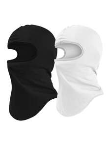1pc/2pcs Unisex Solid Color Balaclava Face Mask, Suitable For Daily Use, Outdoor Travel, Hiking, Skiing, Cycling